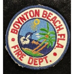 Boynton Beach Florida FL Fire Rescue Dept Embroidered Patch Sew On 3"